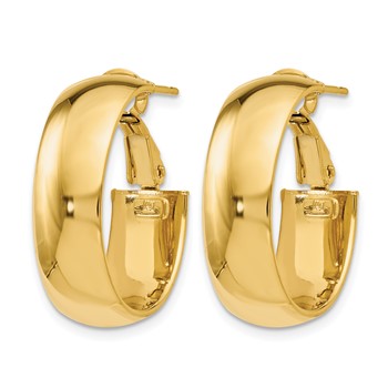Leslie's 10K Polished Omega Back Hoop Earrings — alternate view