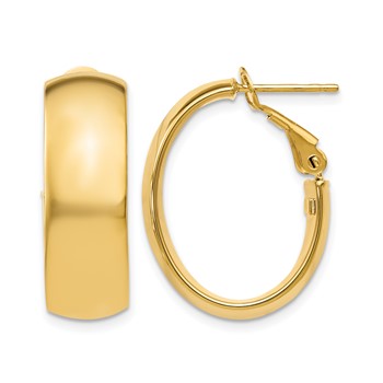 Leslie's 10K Polished Omega Back Hoop Earrings