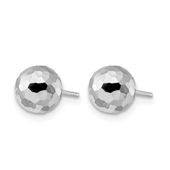 Leslie's 10K White Gold Polished Faceted Post Earrings — alternate view