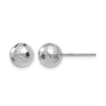 Leslie's 10K White Gold Polished Faceted Post Earrings