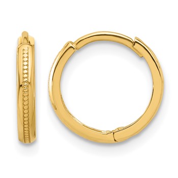 Leslie's 10K Polished and Textured Huggie Hoop Earrings