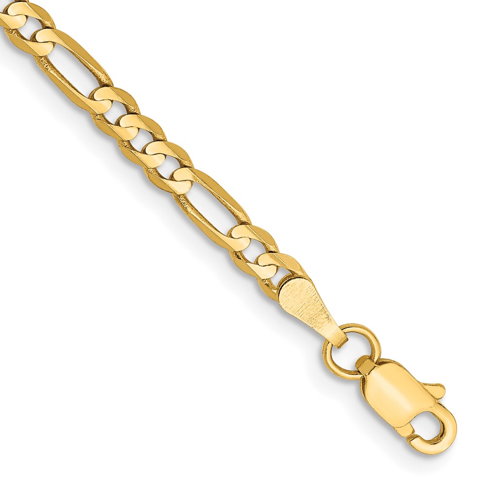 10k 3mm Concave Open Figaro Chain