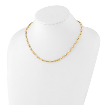 Leslie's 10K Polished Flat Oval Link Necklace — alternate view
