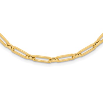 Leslie's 10K Polished Flat Oval Link Necklace