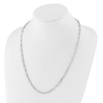 Leslie's 10K White Gold Polished Flat Oval Link Necklace — alternate view