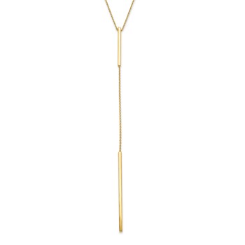 Leslie's 10K Polished Y-drop Bar with 1in ext. Necklace