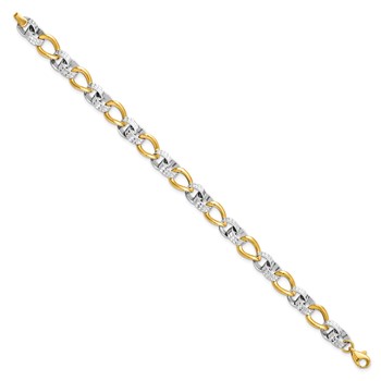 Leslie's 10K Two-tone Polished and D/C Link Bracelet — alternate view