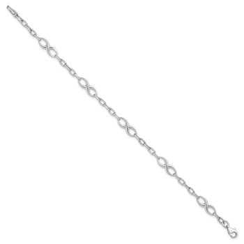 Leslie's 10K White Gold Polished Link Bracelet — alternate view