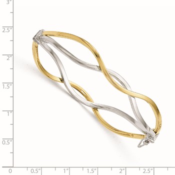 Leslie's 10K w/ White Rhodium Polished Twisted Bangle Bracelet — alternate view