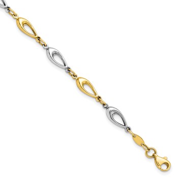 Leslie's 10K Two-tone Polished Bracelet
