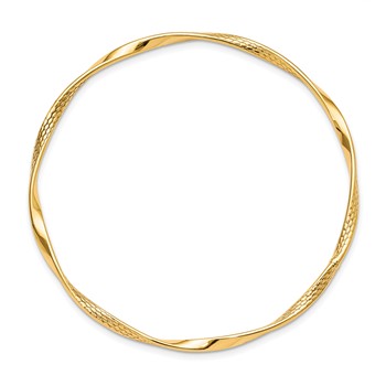 Leslie's 10K Polished Textured Twisted Slip-on Bangle — alternate view