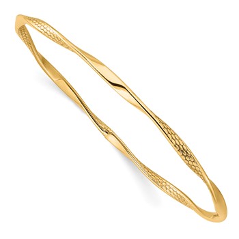 Leslie's 10K Polished Textured Twisted Slip-on Bangle