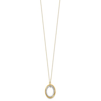 Leslie's 10K Two-tone Polished Oval Necklace — alternate view