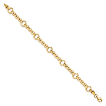 Leslie's 10K Polished D/C Fancy Link Bracelet — alternate view