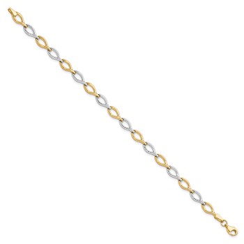 Leslie's 10K Two-tone Polished D/C Bracelet — alternate view