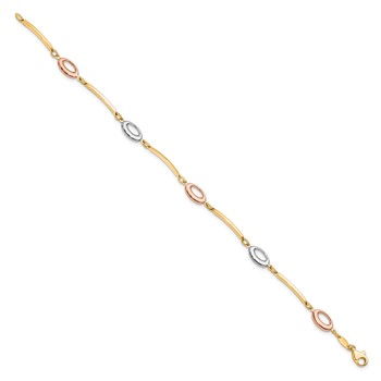 Leslie's 10K Tri-Color Polished Bracelet — alternate view