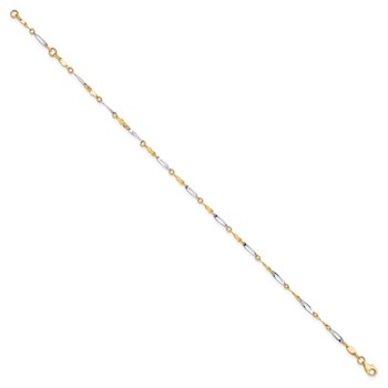 Leslie's 10K Two-tone Twisted Link 9 inch Plus 1 inch Extender - Total 10 inch Anklet — alternate view