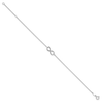 Leslie's 10K White Gold Polished Infinity with 1in ext. Bracelet — alternate view