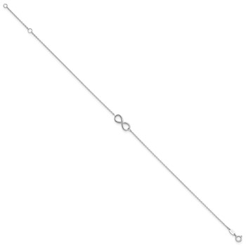 Leslie's 10K White Gold Polished Infinity 9 inch Plus 1 inch Extender - Total 10 inch Anklet — alternate view