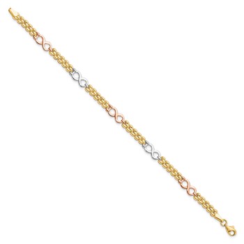 Leslie's 10K Tri-color Reversible Infinity Bracelet — alternate view