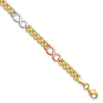 Leslie's 10K Tri-color Reversible Infinity Bracelet