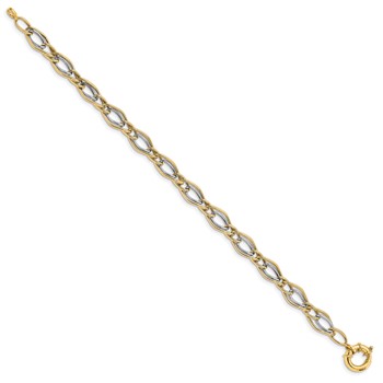 Leslie's 10K Yellow w/Rhodium-plated Polished Bracelet — alternate view