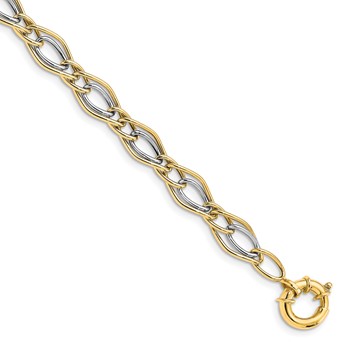 Leslie's 10K Yellow w/Rhodium-plated Polished Bracelet