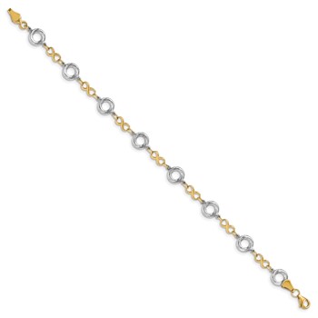 Leslie's 10K Two-tone Polished Textured Infinity Bracelet — alternate view