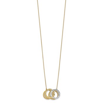 Leslie's 10K Rhodium-plated Polished D/C Necklace — alternate view