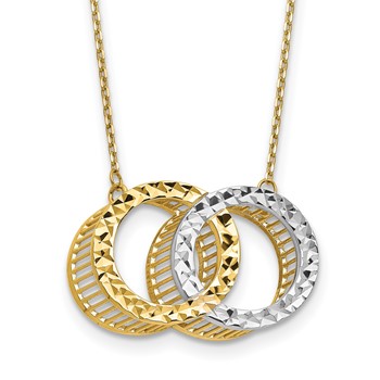 Leslie's 10K Rhodium-plated Polished D/C Necklace