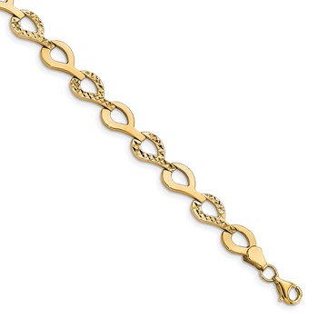Leslie's 10K Polished Fancy D/C Link Bracelet