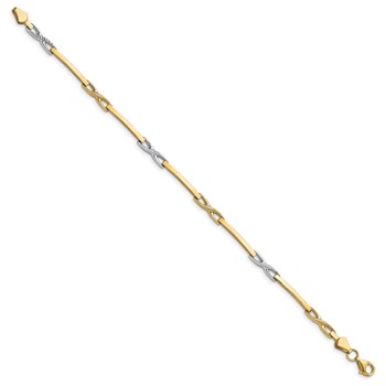 Leslie's 10K Rhodium-plated Polished Bracelet — alternate view