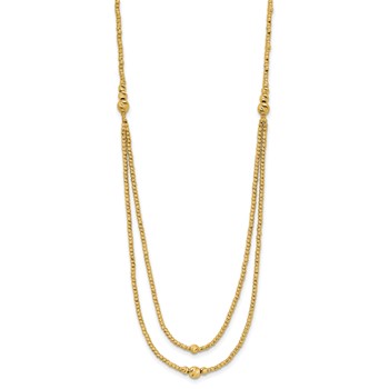 Leslie's 10K Polished and Diamond-cut beads 2-Strand Necklace — alternate view