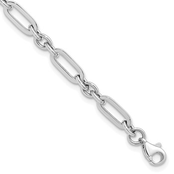 Leslie's 10K White Gold Polished Fancy Link Bracelet