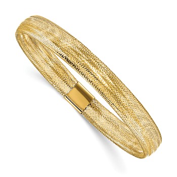 Leslie's 10K Polished Mesh Stretch Bracelet