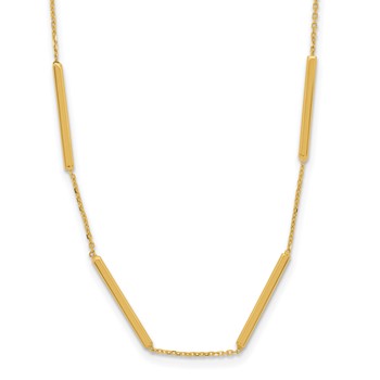 Leslie's 10K Polished 6 Bar Stations 16in with 1.5in ext Necklace