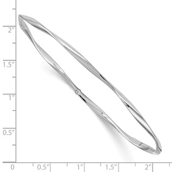 Leslie's 10K White Gold Polished Twisted Slip-on Bangle — alternate view