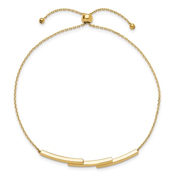 Leslie's 10K Polished Bar Adjustable Bracelet — alternate view