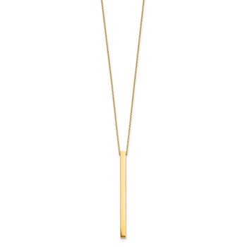 Leslie's 10K Polished Bar with 2in ext. Necklace — alternate view