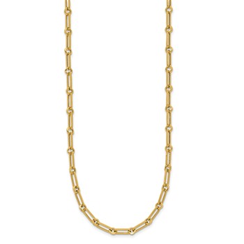 Leslie's 10K Polished Fancy Paperclip Link Necklace — alternate view