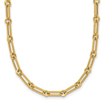 Leslie's 10K Polished Fancy Paperclip Link Necklace