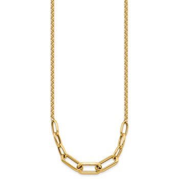 Leslie's 10K Polished Fancy Link Necklace — alternate view