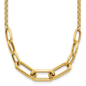 Leslie's 10K Polished Fancy Link Necklace