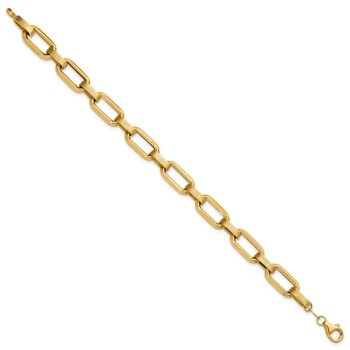 Leslie's 10K Polished and Textured Fancy Link Bracelet — alternate view