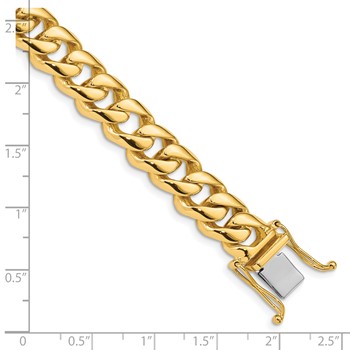 10k 9.6mm Hand-polished Rounded Curb Link Bracelet — alternate view