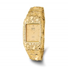 Image of 10k Champagne 27x47mm Dial Square Face Nugget Watch