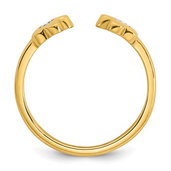 10k Polished CZ Flowers Toe Ring — alternate view