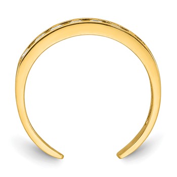 10k Polished Channel-set White CZ Toe Ring — alternate view