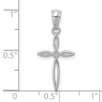 10k White Gold Passion Cross Charm — alternate view