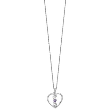 10kw Clear & Purple Topaz Heart of Inspiration w/2in ext Necklace — alternate view